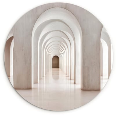 WallCircle® Wandcirkel 120x120 cm - Muurcirkel Hal - Bogen - Symmetrisch - Modern - Muurdecoratie woonkamer - Wanddecoratie slaapkamer - Kamer decoratie accessoires - Ronde schilderijen XXL