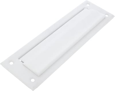 SnelShoppen - Witte brievenbus model 1 - Wand- of deurmontage - Stalen deksel - 254 x 78 mm - Opening 198 x 48 mm - Mat wit - Brieven- en pakketontvan