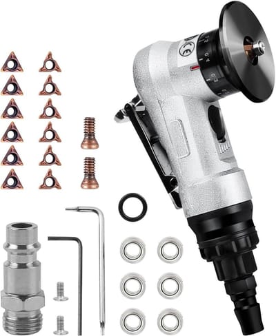 Mini Pneumatische Frees - Handfrees Metaal - Metaalranden Bewerken - Aluminiumlegering Behuizing - 6x R + 6x C - Zilver