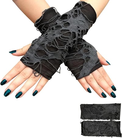 Halloween decoratie - Handschoenen - Halloweenhandschoenen - armwarmers - Halloween kostuum accessoires - Gothic spinnenweb - Heks make-up visnet handschoenen - Halloween handschoenen voor mannen handaccessoires - Voor Feestbenodigdheden