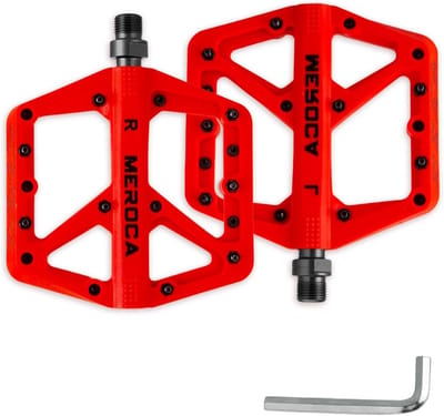 Lichte en Brede Antislip Fietspedalen van Nylonvezel voor MTB en BMX 9/16 inch (Oranje)