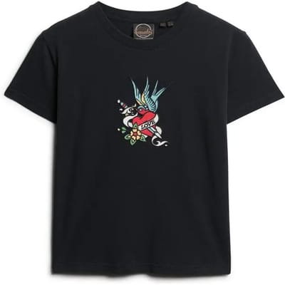 Superdry - Aansluitend Tattoo-T-shirt met borduursel - Dames - T-shirts