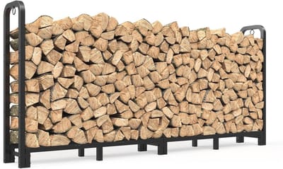 8ft brandhout rek voor buiten en binnen, verstelbaar en zwaar, houtopslag voor open haard, eenvoudig te monteren