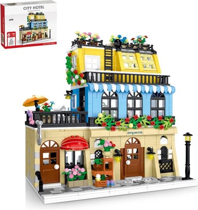 Amalee - Bouwpakket - Straat - Modulaire Gebouwen - Stad - Uitzicht Stadshotel - 1464 Stukken - Bouwstenen - Speelgoed - Jongens en Meisjes Cadeau