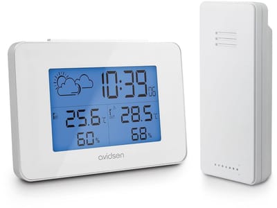 Weerstation Draasloos Binnen/Buiten - Weerstation - Wit - Draadloze Temperatuur- en Vochtmeting - Lokale Weersvoorspelling - Voor Binnen en Buiten