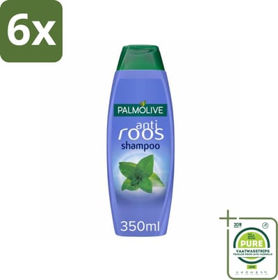 Palmolive Shampoo Anti-Roos 350 ml - Voordeelverpakking - 6 stuks - Anti-roos shampoo - Wilde munt shampoo