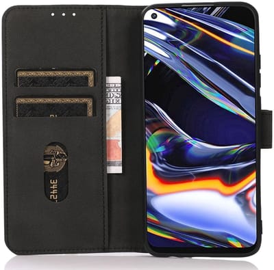 KHAZNEH Hoesje Geschikt voor Motorola Moto G24 Power | Retro Wallet | Portemonnee Book Case | Standaard | Pasjeshouder | Zwart