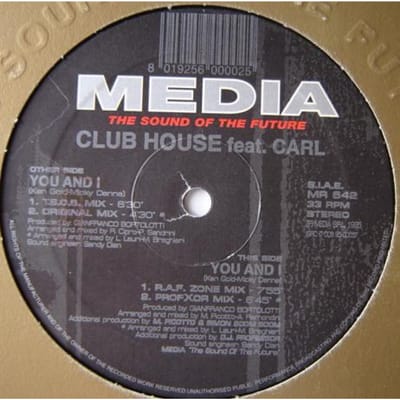 12inch Plaat CLUB HOUSE, CARL FANINI - You And I MR642 Media Records 1995 Italië Dance & Electronica Gebruikt