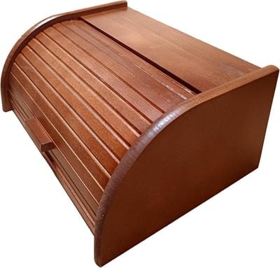 Houten broodtrommel met roldeur of klepdeksel voor brood en broodjes