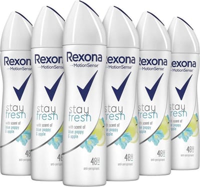 Rexona Deo Spray - Blue Poppy & Apple - Deodorant - 6x 150 ml - Voordeelverpakking