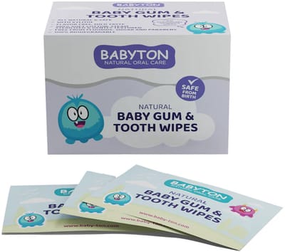 BABYTON - Natuurlijke Baby Tandvlees- en Tandendoekjes - Reinigt mondje aan binnenkant - Masseer tandvlees bij doorkomende tandjes - Baby