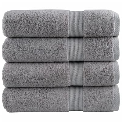 vidaXL - Badhanddoeken - SOLUND - 4 - st - 600 - g/m² - 70x140 - cm - grijs