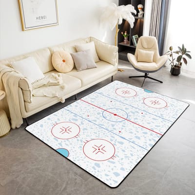 Zacht ijshockey tapijt voor jongens tieners winter sport binnen vloermat slaapkamer woonkamer deurmat 40x60cm