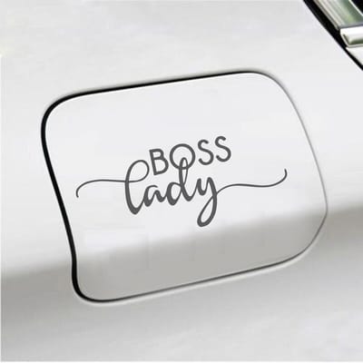 Bumpersticker - Boss Lady - 6 X 14,8 - Antraciet