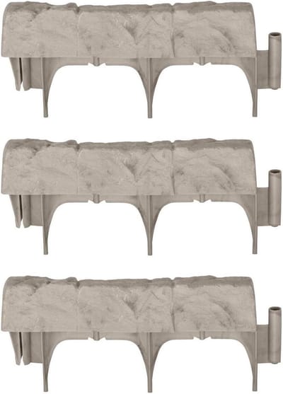 Tuinrand Steenlook - Decoratieve rand - Tuin opmaken - Eenvoudig te plaatsen - 30 stuks - Grijs