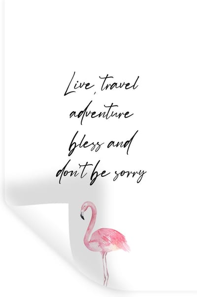 Muurstickers - Sticker Folie - Spreuken - Quotes - Live, travel, adventure, bless and don't be sorry - Reizen - 20x30 cm - Plakfolie - Muurstickers Kinderkamer - Zelfklevend Behang - Zelfklevend behangpapier - Stickerfolie