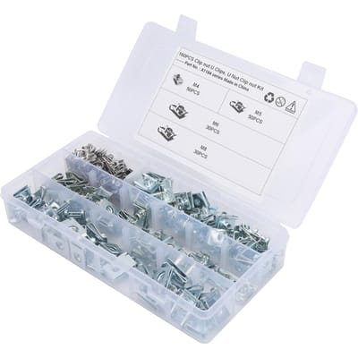 160 Pièces Clips en U Écrou Cheminée Fixation Acier Inoxydable 304 M4 M5 M6 M8 pour Moto Voiture white