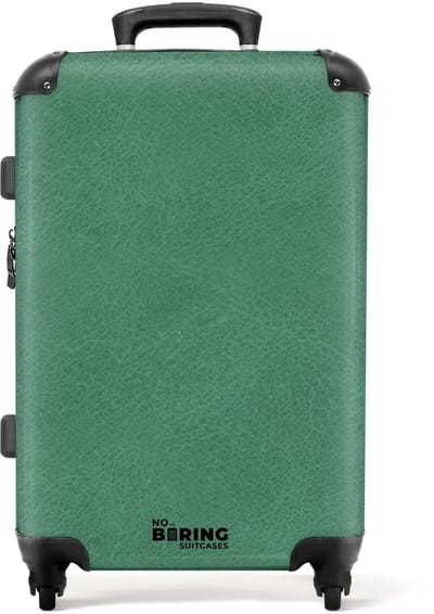 NoBoringSuitcases.com - Grote koffer - Lederen look blauw groen - Kinderkoffer geschikt voor jongen en meisjes - Reiskoffer met 4 wielen - Trolley op wieltjes - Rolkoffer groot kinderen - 72 liter - Ruimbagage valies 20kg