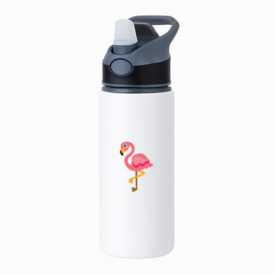 Hacebo® - Flamingo's waterfles met rietje zwart - Flamingo - Dieren liefhebbers - Vogels - dieren - dierendag - water fles - 650ML