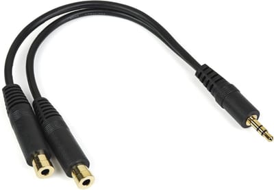 StarTech 3,5mm (m) - 2x 3,5mm Stereo Jack (v) Splitter Adapterkabel - Verguld - 0,2 meter - Zwart