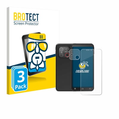 Screenprotector 3 Stuks voor Emporia Smart ME7 (Voor+Camera) Beschermglas transparant