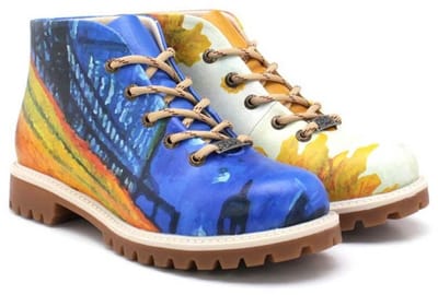 GOBY Van Gogh Enkellaarsjes – Handgemaakt – Premium Kwaliteit – Maat 36