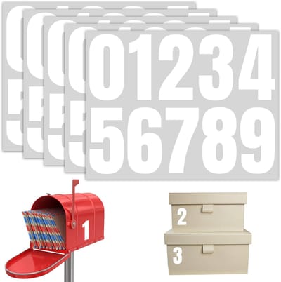 Grote huisnummerstickers, weerbestendig en waterdicht, zelfklevende vinyl cijfers 0-9, voor brievenbus, postbus, borden, ramen