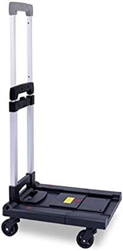 Platte Bedwagen - Platformwagen Opvouwbaar - Bagage Vervoeren - Intrekbaar Chassis - 150 kg Draagvermogen - Midden Zwart