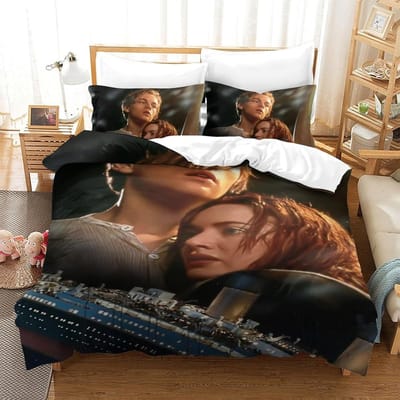 Prachtig 3D Titanic Schip Oceaan Behang Romantische Liefde Print Beddengoed Set Dekbedovertrek Dekbed Bed Jeugd Kinderen Meisjes Jongens Cadeau US Queen(228*228cm)3pcs