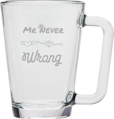 Gegraveerde Theeglas 26cl Mr. Never wrong
