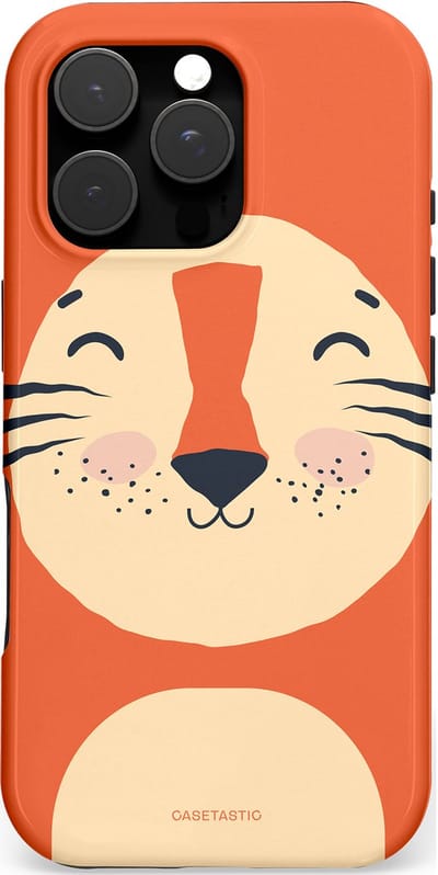Casetastic hoesje geschikt voor Apple iPhone 16 Pro - MagSafe - Dubbellaagse bescherming - Knuffelkopjes tijger - Fashion Case - Terracotta Zand