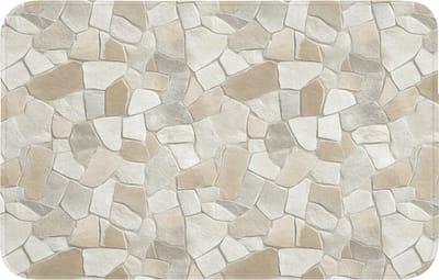 WC mat 80x50 cm - Antislip - Mozaïek - Stenen - Beige - Toiletmat - Vloermat - Douchemat - Toilet tapijt - Toiletmatten