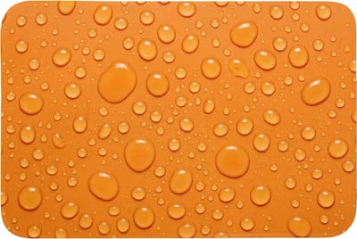 Badmat 90x60 cm - Antislip - Water - Druppels - Oranje - Badmatten voor badkamer - Badkamermat - Douchemat - Badkamer mat