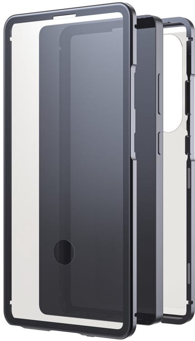 Black Rock Cover 360° Glass für Samsung Galaxy S25 Ultra, Schwarz Cover Samsung Galaxy S25 Ultra Zwart, Transparant Inductieve lading