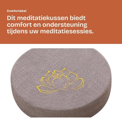 Dailygoods- Meditatiekussen Comfortabel - Katoen/Linnen - Afneembaar/Washbaar - Minimalistisch Design - Veelzijdig Gebruik - Verhoogt Meditatiegebied