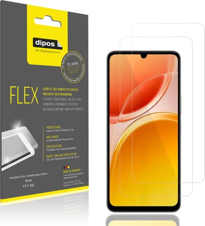 dipos – 2x Beschermfolie geschikt voor Vivo Y11 5G | 3D Full Cover Screenprotector | 100% Passend