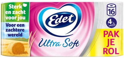 Edet Ultra Soft Toiletpapier 4 Laags - 2 x 16 stuks - Voordeelverpakking