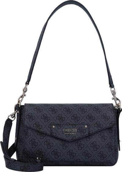GUESS Schoudertas Eco Brenton Flap Shoulder Bag Coal Logo Donkerblauw
