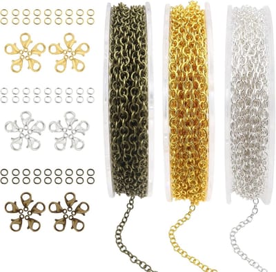 15m Metalen Ovalen Koppeling Ketting Schakels in Goud, Zilver en Brons voor DIY Sieraden, Armbanden en Hangertjes Decoratie