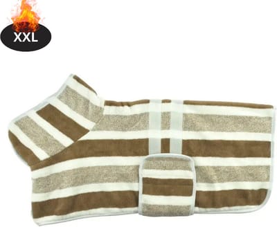 Livano Hondenbadjas - Hondenhanddoek - Voor Honden - Hondenkleding - Hondentrui - Hoodie - Sneldrogend - Koffie - XXL