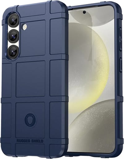 MobyDefend Hoesje - Geschikt voor Samsung Galaxy S25 - Rugged Shield TPU Backcover - Blauw