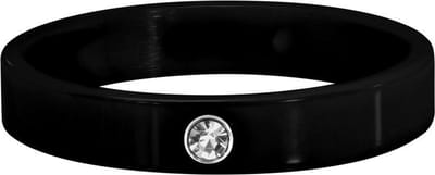 Quiges Stapelring Dames - Vulring Zirkonia - Keramiek Zwart - Maat 20 - Hoogte 4mm