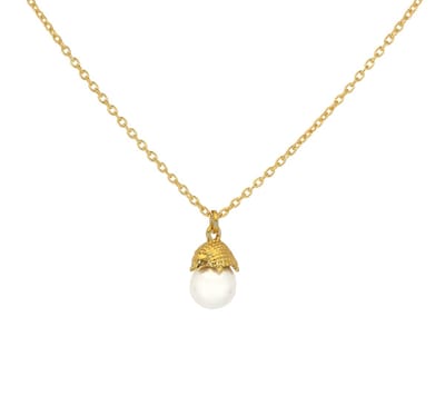 ARLIZI 2304 Ketting egel en parel hanger - verguld - 44 cm