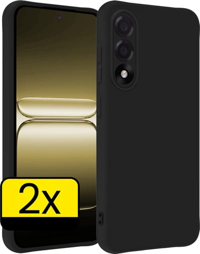 Hoesje - 2 Stuks - Geschikt voor OnePlus Nord 5 - Sterk & Shockproof - Case Siliconen - Back Cover - Telefoon Hoes - Telefoonhoesjes - Zwart