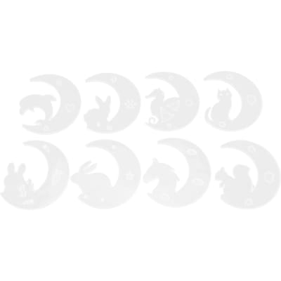 8 Pcs Moule Lune en Silicone Miroir DIY Résine Époxy Coulée Colle Cristal Faon Chat Lapin Dauphin