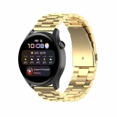 By Qubix - Stalen schakelband - Goud - Geschikt voor Xiaomi Redmi Watch 5 Active / Redmi Watch 5 Lite