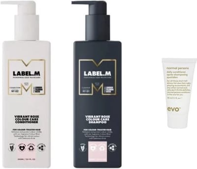 Label M Duo Set - Vibrant Rose Colour Care Conditioner + Shampoo 300ML + WILLEKEURIG Travel Size - 300ML + 300ML