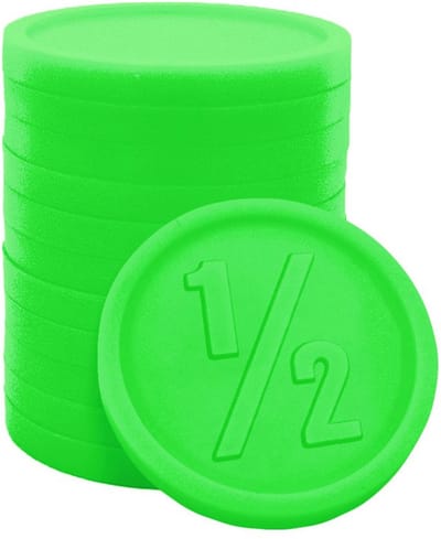 CombiCraft Plastic Consumptiemunten met opdruk 1/2 licht groen - Ø25mm - 250 stuks