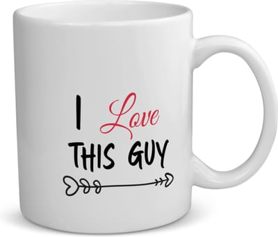 Akyol - i love this guy koffiemok - theemok - Liefde - iemand die liefde wilt geven aan een ander - valentijnsdag - cadeau voor vriend(je) - verjaardagscadeau - kado - geschenk - gift - verrassing - valentijnscadeautje - 350 ML inhoud