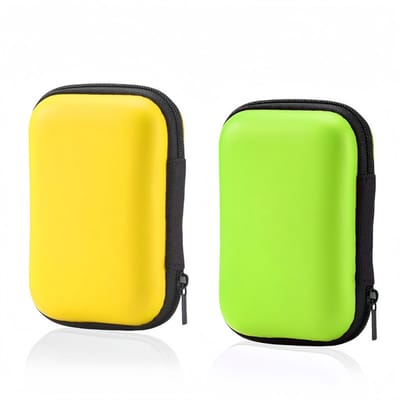 2 stuks-Kaartenbox -Darts Case- Robuuste Speelkaartenhouder voor UNO - Grote Retro Moderne Etui voor Kaartspellen - Geel en groen